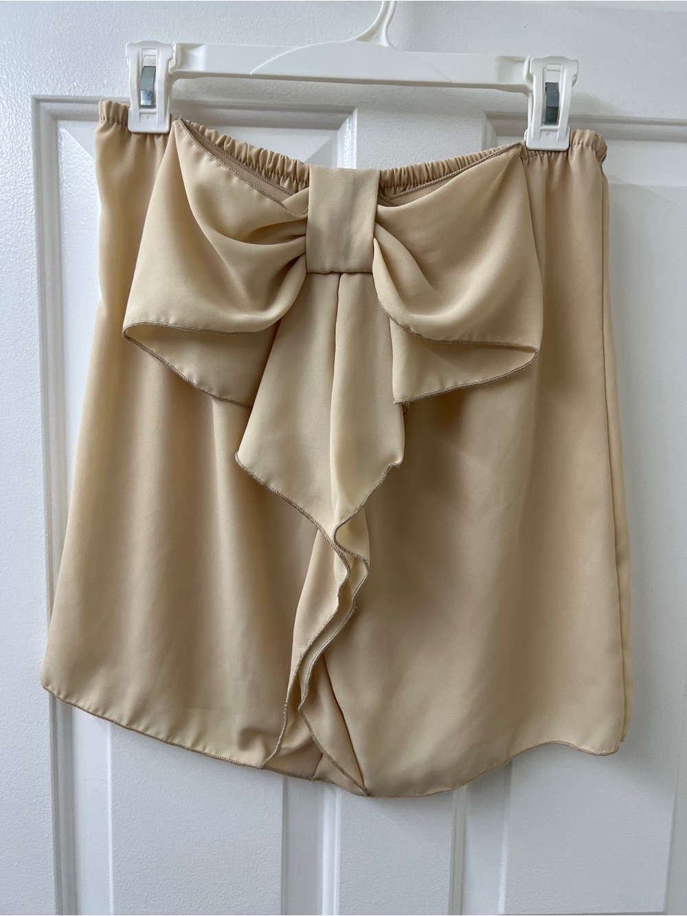 Tube Top Strapless with Bow Beige Size Medium Voll